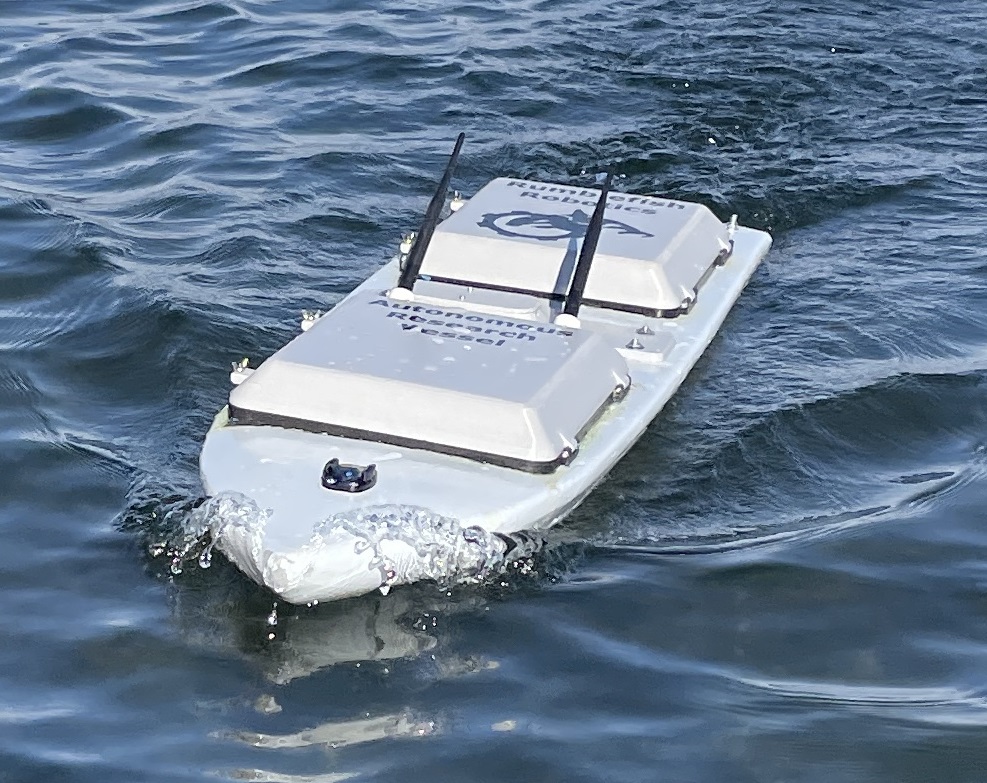 Rumblefish USV returning from mission along coastal waters