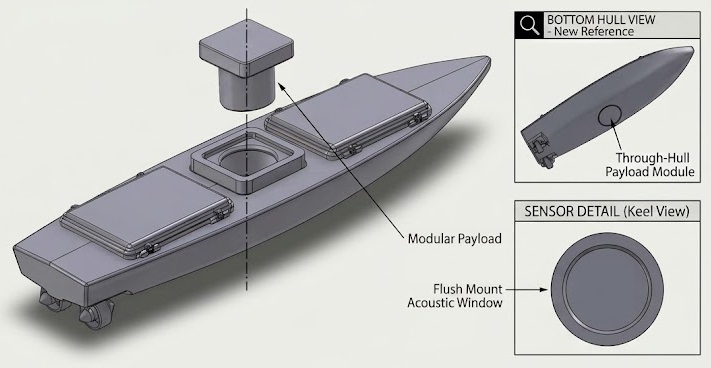 Rumblefish Delia field-reconfigurable modular payload bay diagram